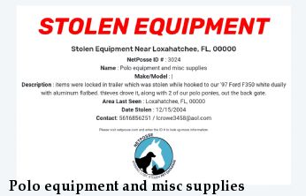 Polo equipment and misc supplies